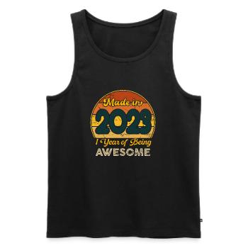 Jahrgang 2023 - Jahrgang 2023 Retro Geburtstag - Männer Premium Bio Tank Top - Schwarz - Vorne - Michal (187cm)