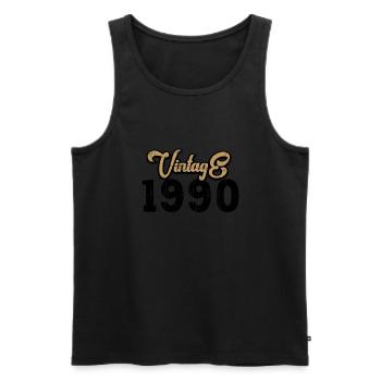 1990 Vintage - Männer Premium Bio Tank Top - Schwarz - Vorne - Michal (187cm)