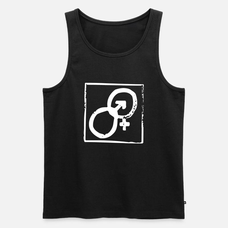 Abstrakt - Mann und Frau - Männer Premium Bio Tank Top - Schwarz