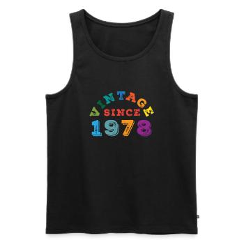 Vintage 1978 - Männer Premium Bio Tank Top - Schwarz - Vorne - Michal (187cm)