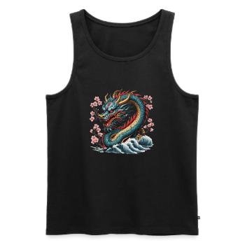 Asiatischer Drache - Männer Premium Bio Tank Top - Schwarz - Vorne - AI Model Male 178 light (178cm)