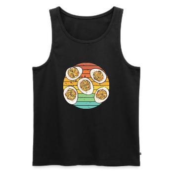Stuffed Eggs Deviled Eggs - Men's Premium Organic Tank Top - black - Front - AI Model Male 178 light (178cm)