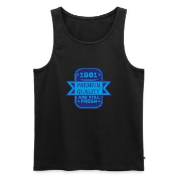 Vintage 1981 - Männer Premium Bio Tank Top - Schwarz - Vorne - Michal (187cm)