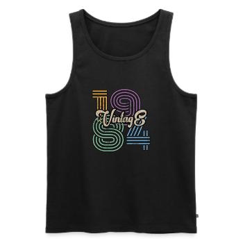 1984 Vintage - Männer Premium Bio Tank Top - Schwarz - Vorne - Michal (187cm)