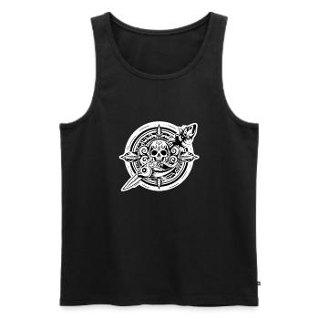 Le tatouage tribal - Débardeur bio Premium Homme - noir - Devant - AI Model Male 178 light (178cm)