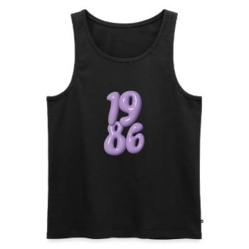 1986 Vintage - Men's Premium Organic Tank Top - black - Front - AI Model Male 178 light (178cm)