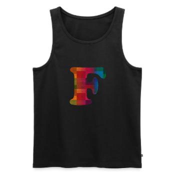 Letter F Vintage - Men's Premium Organic Tank Top - black - Front - Michal (187cm)