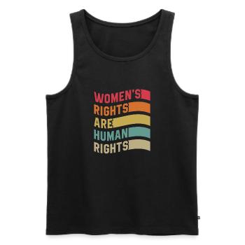 Frauenrechte sind Menschenrechte - Männer Premium Bio Tank Top - Schwarz - Vorne - Michal (187cm)