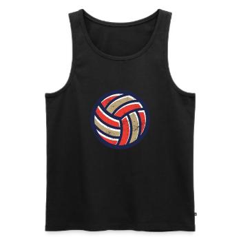 Volleyball Vintage - Männer Premium Bio Tank Top - Schwarz - Vorne - Michal (187cm)