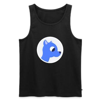 Chien / Dragon bleu douillet - Débardeur bio Premium Homme - noir - Devant - Michal (187cm)