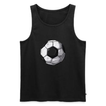 Fußball Ball Vintage - Männer Premium Bio Tank Top - Schwarz - Vorne - AI Model Male 178 light (178cm)
