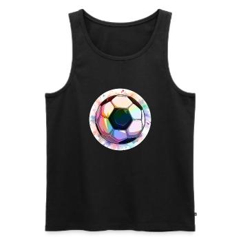 Fußball Ball Aquarell - Männer Premium Bio Tank Top - Schwarz - Vorne - AI Model Male 178 light (178cm)