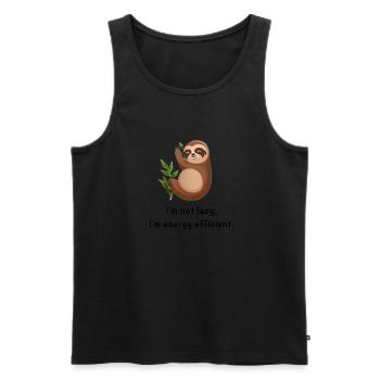 I'm not lazy, I'm energy efficient. Cute Sloth. - Männer Premium Bio Tank Top - Schwarz - Vorne - Michal (187cm)