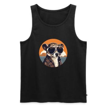 Opossum Possum Vintage Possumm Oppossum - Männer Premium Bio Tank Top - Schwarz - Vorne - Michal (187cm)