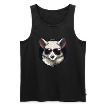 Opossum Possum Vintage Possumm Oppossum - Männer Premium Bio Tank Top - Schwarz - Vorne - Michal (187cm)