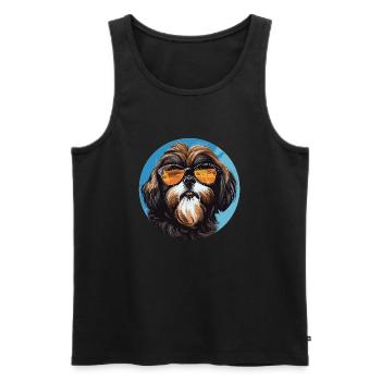 Shih Tzu Löwenhunde Chrysanthemenhund Shih Tzu - Männer Premium Bio Tank Top - Schwarz - Vorne - AI Model Male 178 light (178cm)