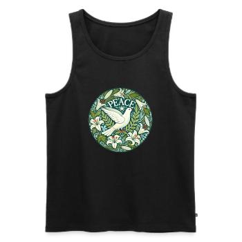 Friedenstaube - Männer Premium Bio Tank Top - Schwarz - Vorne - AI Model Male 178 light (178cm)