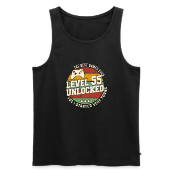 Original 1969 55th Anniversary Retro Gift - Men's Premium Organic Tank Top - black - Front - AI Model Male 178 light (178cm)