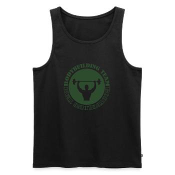 Bodybuilding Team - Men's Premium Organic Tank Top - black - Front - Michal (187cm)
