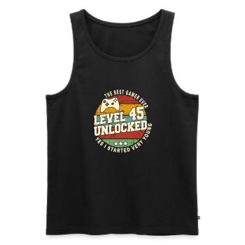 Original 1979 45th Anniversary Retro Gift - Men's Premium Organic Tank Top - black - Front - Michal (187cm)