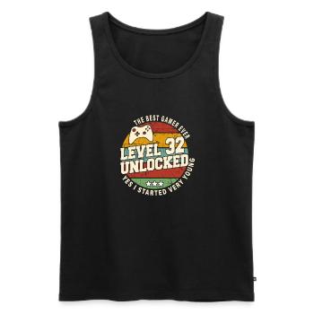 Original 1992 32nd Anniversary Retro Gift - Men's Premium Organic Tank Top - black - Front - AI Model Male 178 light (178cm)