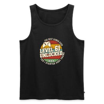Original 1963 61st Birthday Retro Gift - Men's Premium Organic Tank Top - black - Front - AI Model Male 178 light (178cm)