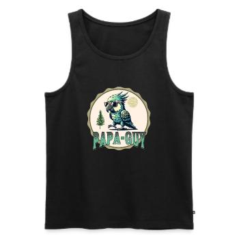 Papa-Guy - Männer Premium Bio Tank Top - Schwarz - Vorne - AI Model Male 178 light (178cm)