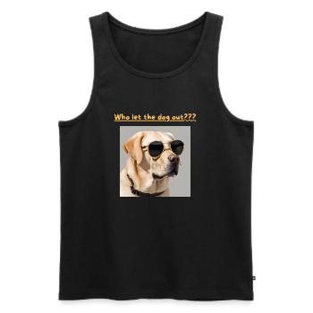 Golden Retriever, Who let the dog out - Men's Premium Organic Tank Top - black - Front - Michal (187cm)