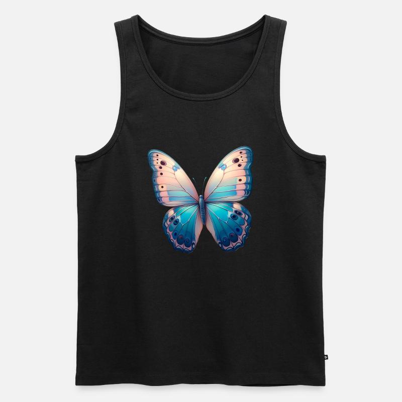 Freiheit Schmetterling - Männer Premium Bio Tank Top - Schwarz