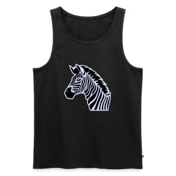 zebra - Männer Premium Bio Tank Top - Schwarz - Vorne - AI Model Male 178 light (178cm)