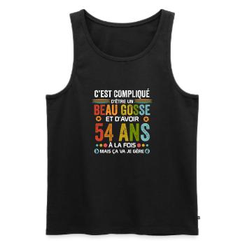 54 ans Cadeau Anniversaire 54 ans Drôle - Débardeur bio Premium Homme - noir - Devant - Michal (187cm)