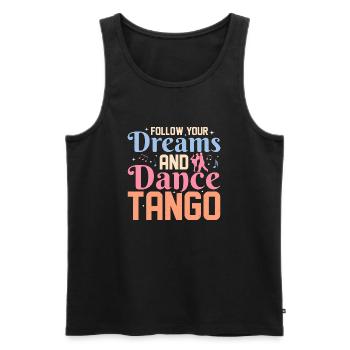 Suivez vos rêves et dansez le tango musique latine tan - Débardeur bio Premium Homme - noir - Devant - AI Model Male 178 light (178cm)
