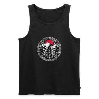Japanischer Samurai-Krieger - Männer Premium Bio Tank Top - Schwarz - Vorne - AI Model Male 178 light (178cm)