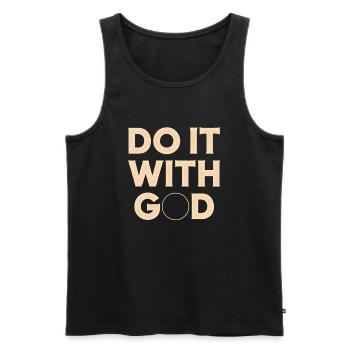 Do it with God - cooles christliches Geschenk - Männer Premium Bio Tank Top - Schwarz - Vorne - AI Model Male 178 light (178cm)