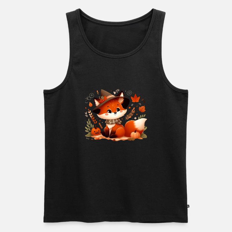 Fuchs Herbst 6 - Männer Premium Bio Tank Top - Schwarz