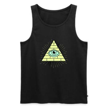 Illuminati Pyramide - Männer Premium Bio Tank Top - Schwarz - Vorne - AI Model Male 178 light (178cm)
