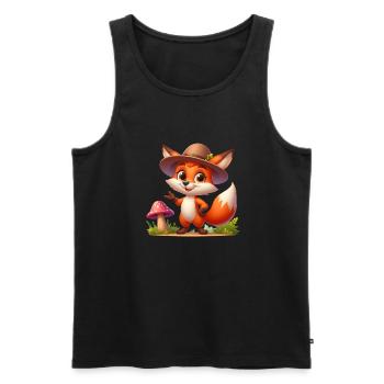 Fuchs Herbst 9 - Männer Premium Bio Tank Top - Schwarz - Vorne - Michal (187cm)