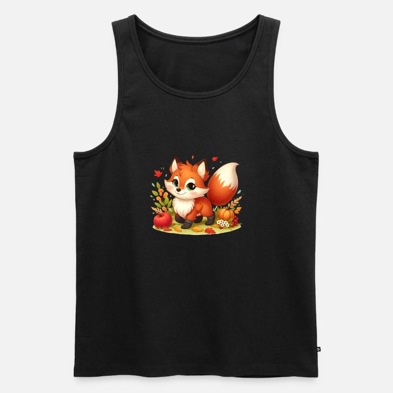 Fuchs Herbst - Männer Premium Bio Tank Top - Schwarz