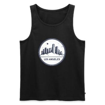 Los Angeles Kalifornien USA Geschenk Geschenkidee - Männer Premium Bio Tank Top - Schwarz - Vorne - Michal (187cm)