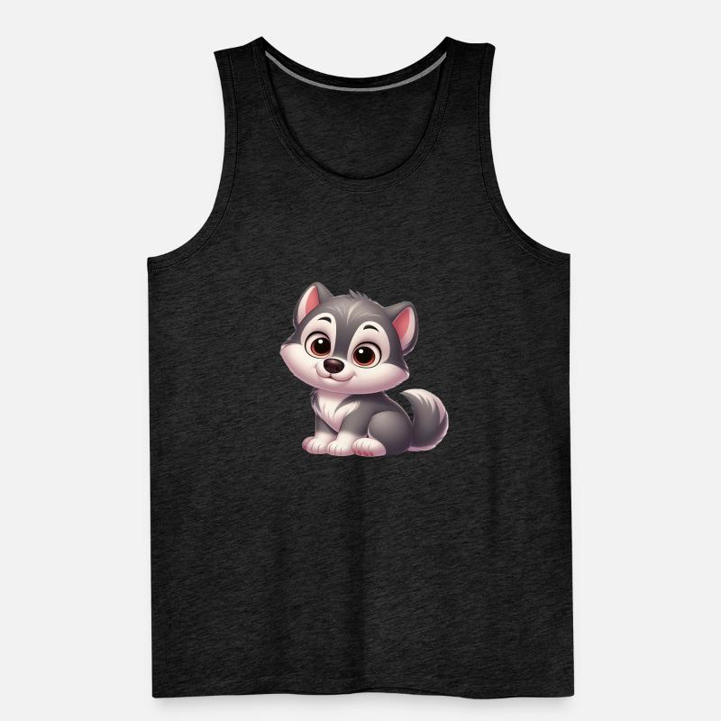 Wolf 13 Männer Premium Bio Tank Top