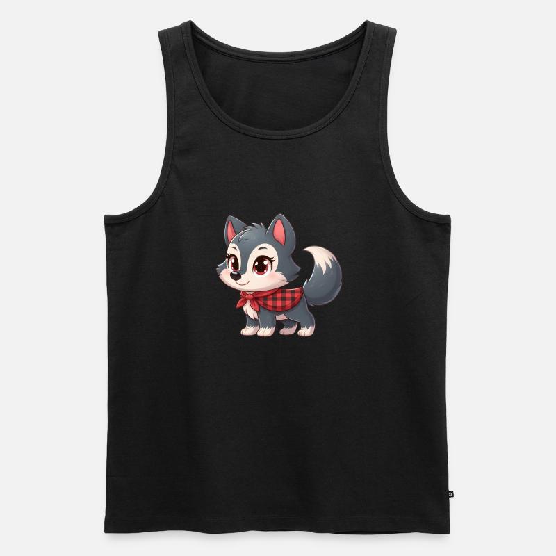 Wolf 7 - Männer Premium Bio Tank Top - Schwarz