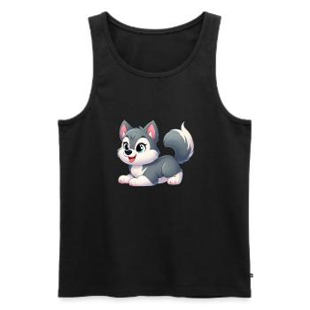 wolf 15 - Débardeur bio Premium Homme - noir - Devant - Michal (187cm)