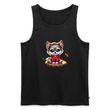 wolf 10 - Débardeur bio Premium Homme - noir - Devant - AI Model Male 178 light (178cm)
