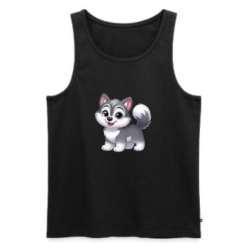 wolf 12 - Débardeur bio Premium Homme - noir - Devant - Michal (187cm)