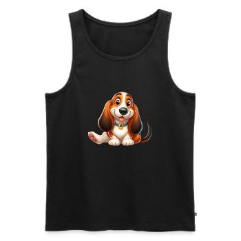Basset 8 - Men's Premium Organic Tank Top - black - Front - Michal (187cm)