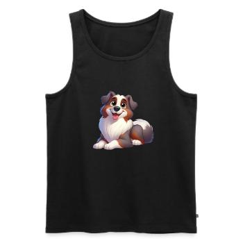 Australischer Schäferhund - Männer Premium Bio Tank Top - Schwarz - Vorne - Michal (187cm)