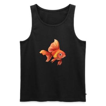 Schleierschwanz Goldfisch - Männer Premium Bio Tank Top - Schwarz - Vorne - AI Model Male 178 light (178cm)