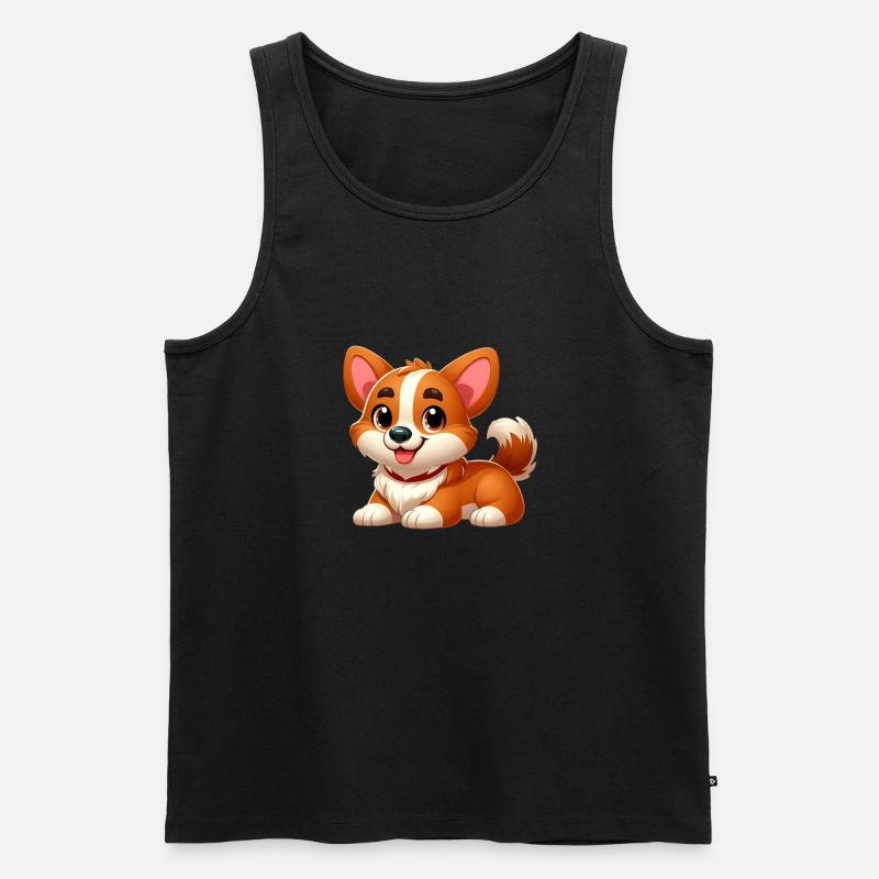 Corgi 7 - Männer Premium Bio Tank Top - Schwarz