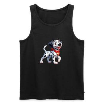 Dalmatian 2 - Men's Premium Organic Tank Top - black - Front - Michal (187cm)