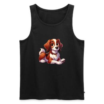 Brittany Spaniel 10 - Men's Premium Organic Tank Top - black - Front - Michal (187cm)